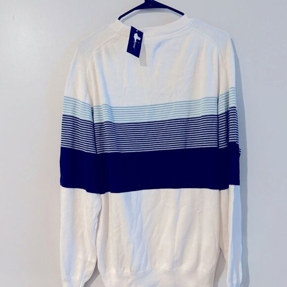 Club Room Men's Striped Sweater Winter Ivory White pullover - Picture 9 of 10